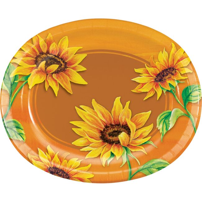 Fall Sunflower 12inch Oval Plates Party at Lewis Elegant Party