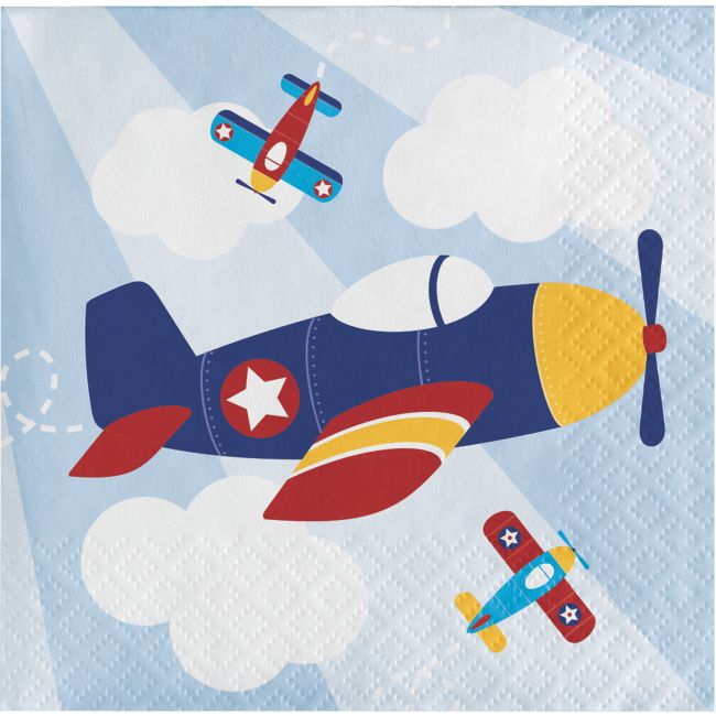 Lil Flyer Airplane Beverage Napkins Party at Lewis Elegant Party Supplies, Plastic Dinnerware