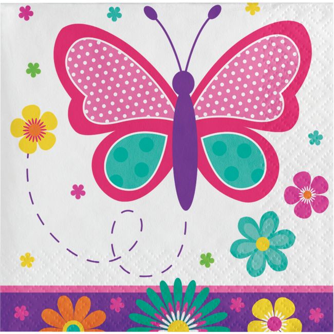 Butterfly Garden Beverage Napkins Party at Lewis Elegant Party
