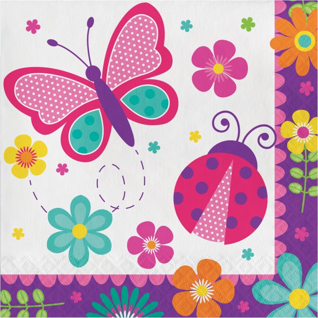 Butterfly Garden Lunch Napkins Party at Lewis Elegant Party Supplies