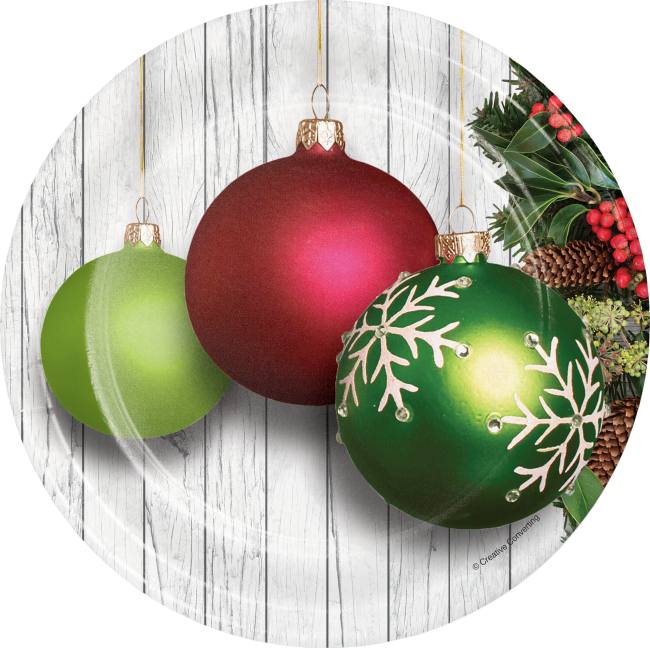 Christmas Ornaments 7inch Plates Party at Lewis Elegant Party