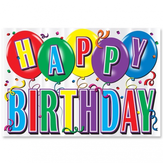 Hi-Gloss Foil Happy Birthday Sign: Party at Lewis Elegant Party Supplies, Plastic Dinnerware, Paper Plates and Napkins