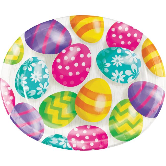 Easter Eggs 12inch Oval Plates Party at Lewis Elegant Party Supplies