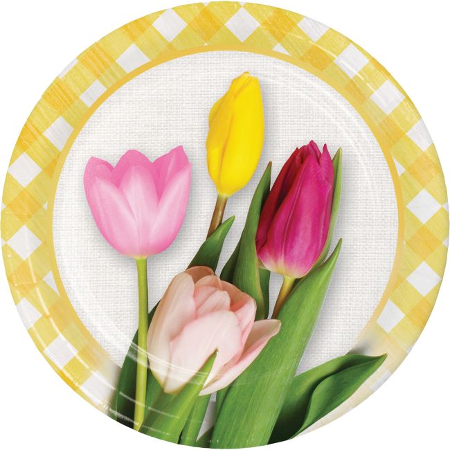 Spring Tulips 7inch Plates Party at Lewis Elegant Party Supplies