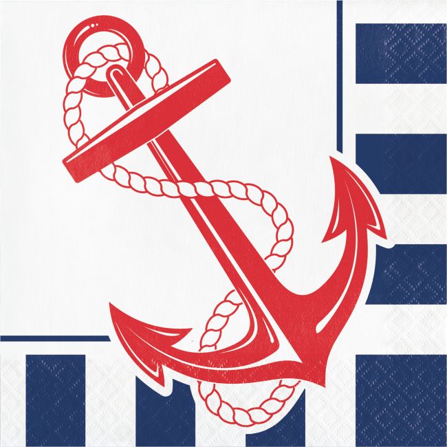 Nautical Anchor Lunch Napkins Party at Lewis Elegant Party Supplies