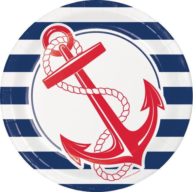Nautical Anchor 9inch Plates Party at Lewis Elegant Party Supplies
