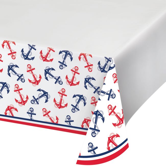Nautical Anchor Plastic Tablecloth Party at Lewis Elegant Party