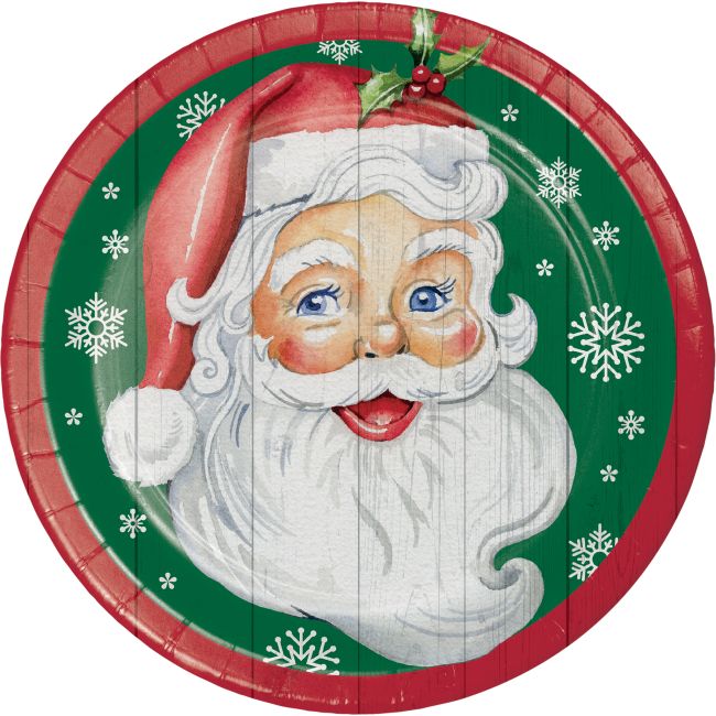 Nostalgic Santa 9inch Plates Party at Lewis Elegant Party Supplies