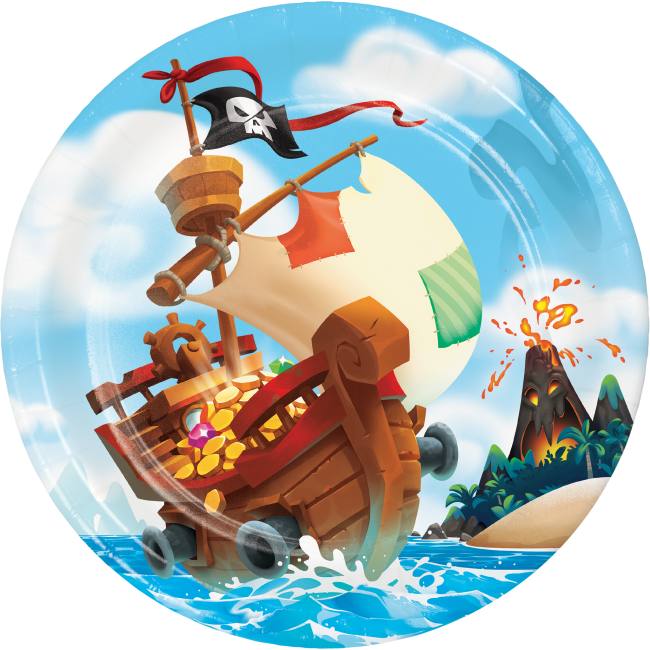 Pirate Treasure 9inch Plates Party at Lewis Elegant Party Supplies
