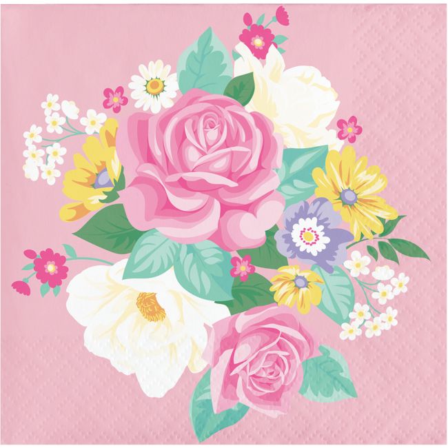 Floral Tea Party Beverage Napkins Party at Lewis Elegant Party