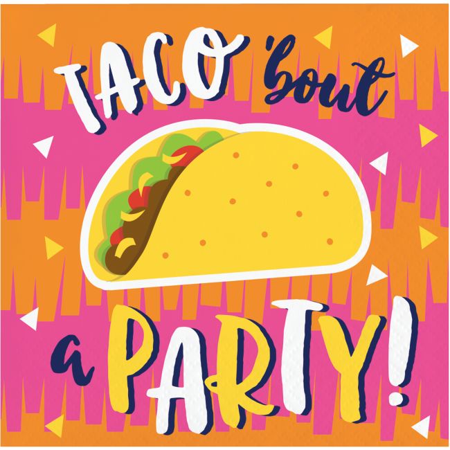 Fiesta Fun Taco Party Beverage Napkins Party at Lewis Elegant Party Supplies, Plastic