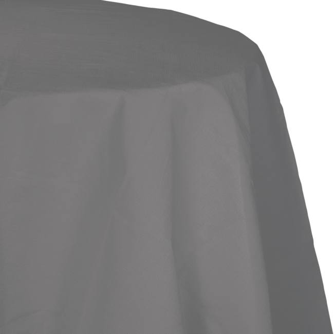 Glamour Gray 2/Ply Poly Paper Round Tablecloth Party at Lewis Elegant