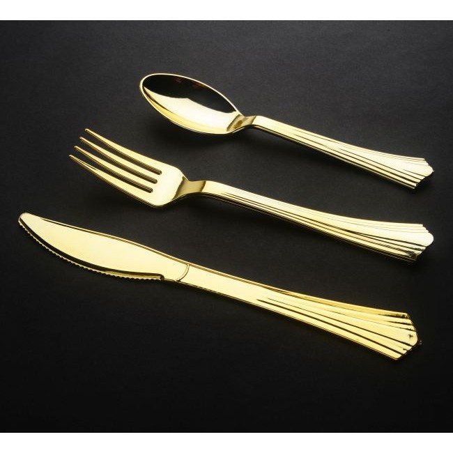 Gold Gourmet Assorted Plastic Cutlery Party at Lewis Elegant Party