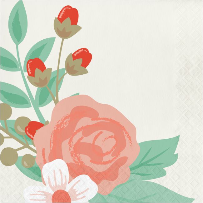 Elise Modern Floral 3 Ply Lunch Napkins Party at Lewis Elegant Party