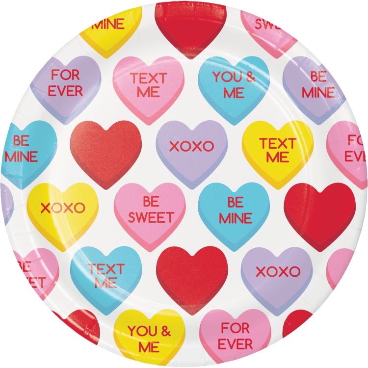 Candy Hearts Valentine 7inch Plates Party at Lewis Elegant Party