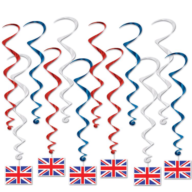 British Flag Hanging Whirl Decorations Party at Lewis Elegant Party