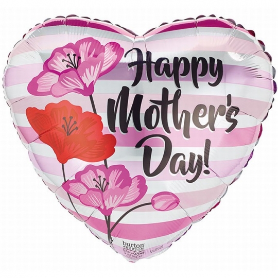 Happy Mothers Day Butterfly Heart 18" Foil Balloon 