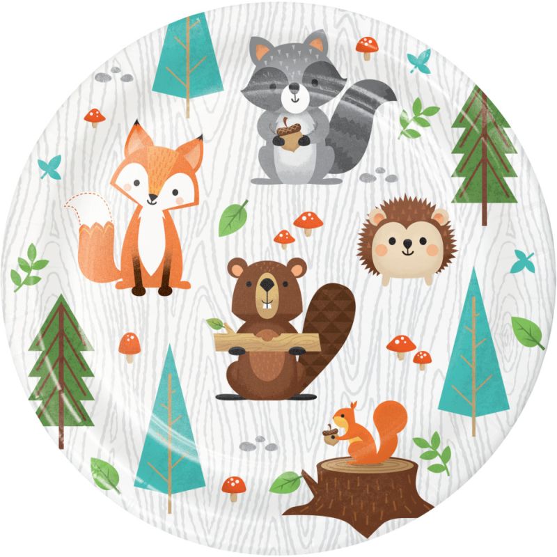 Wild One Woodland Animals 7inch Plates Party at Lewis Elegant Party