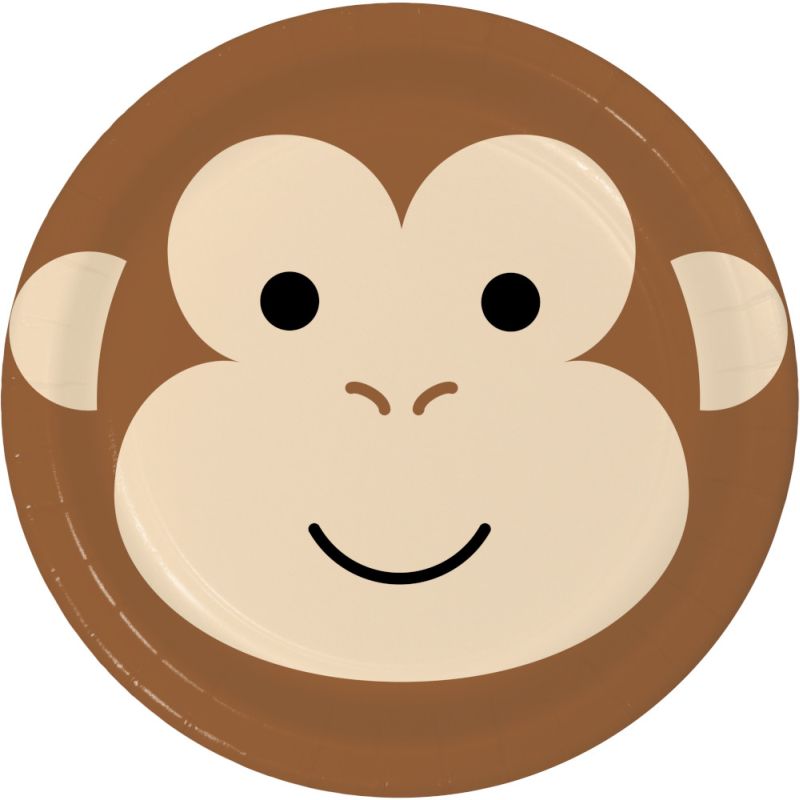 Animal Faces Monkey 7inch Plates Party at Lewis Elegant Party Supplies, Plastic Dinnerware