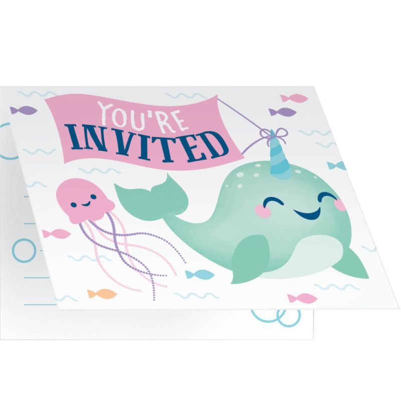 Narwhal Party Foldover Invitations: Party at Lewis Elegant Party ...