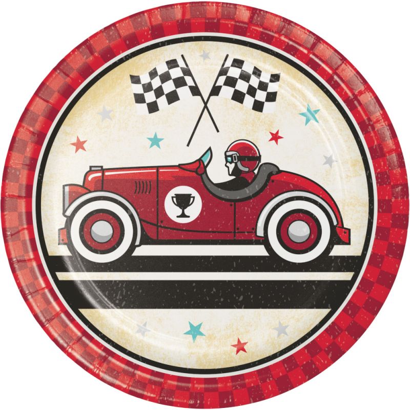 Vintage Race Car 7 Inch Plates Party At Lewis Elegant Party Supplies Plastic Dinnerware Paper Plates And Napkins