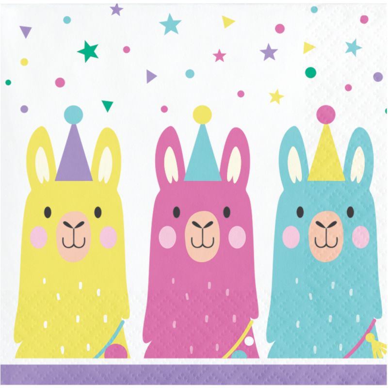 Llama Party Beverage Napkins Party at Lewis Elegant Party Supplies