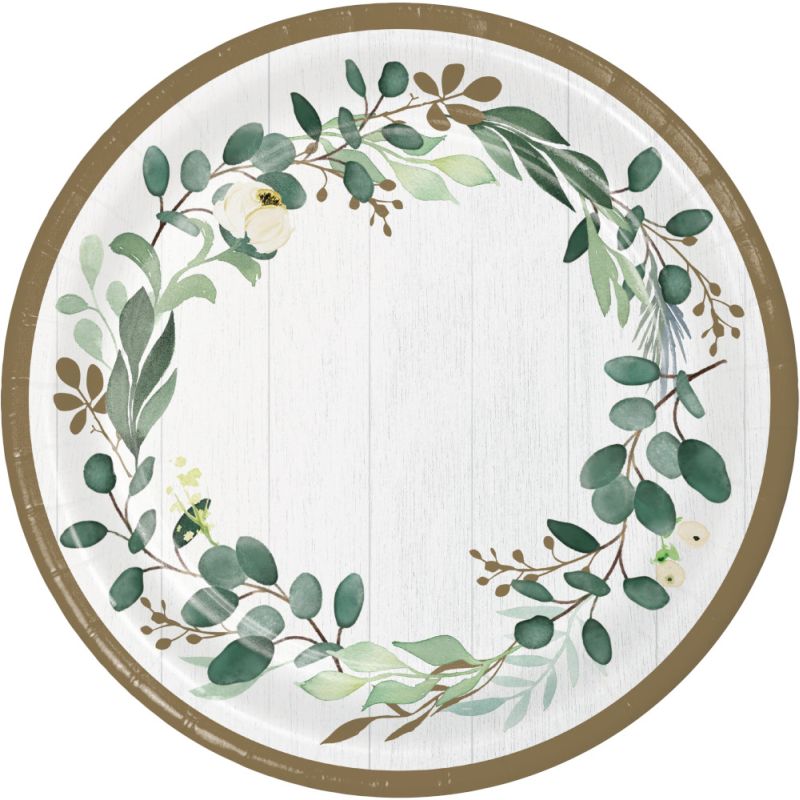 Eucalyptus Greens 10inch Paper Plates Party at Lewis Elegant Party