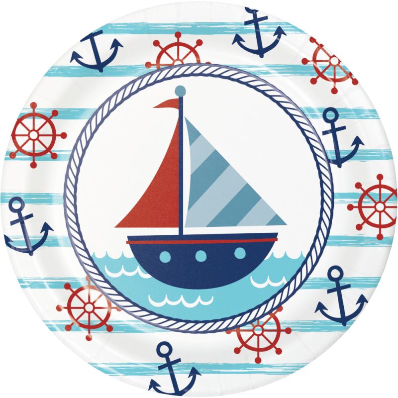 Nautical Baby 7inch Plates Party at Lewis Elegant Party Supplies
