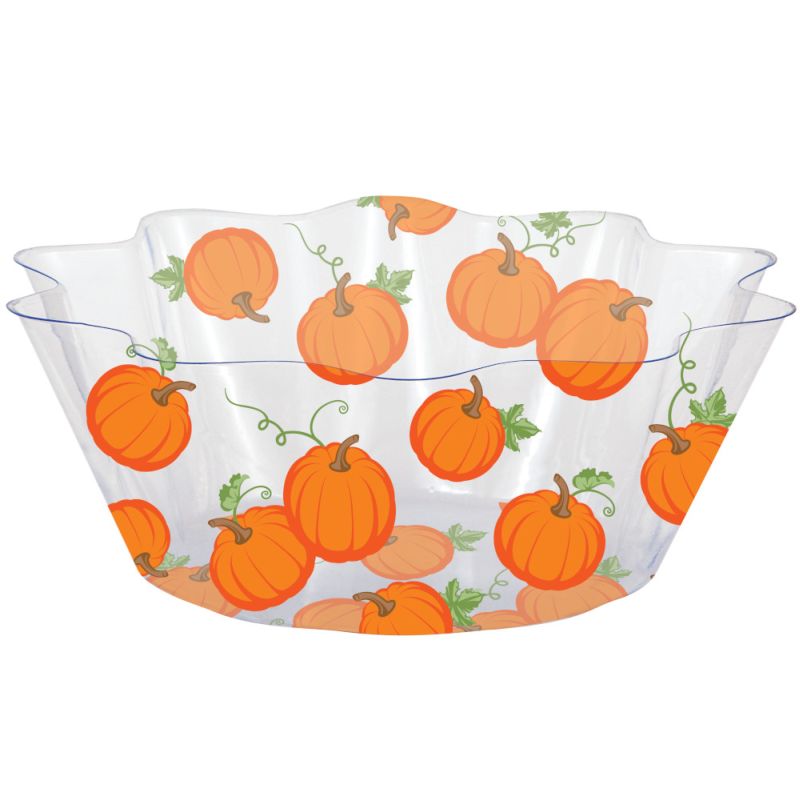 Pumpkins Fluted Plastic Bowl Party at Lewis Elegant Party Supplies