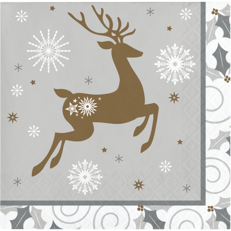 Opulent Reindeer 3Ply Beverage Napkins Party at Lewis Elegant Party