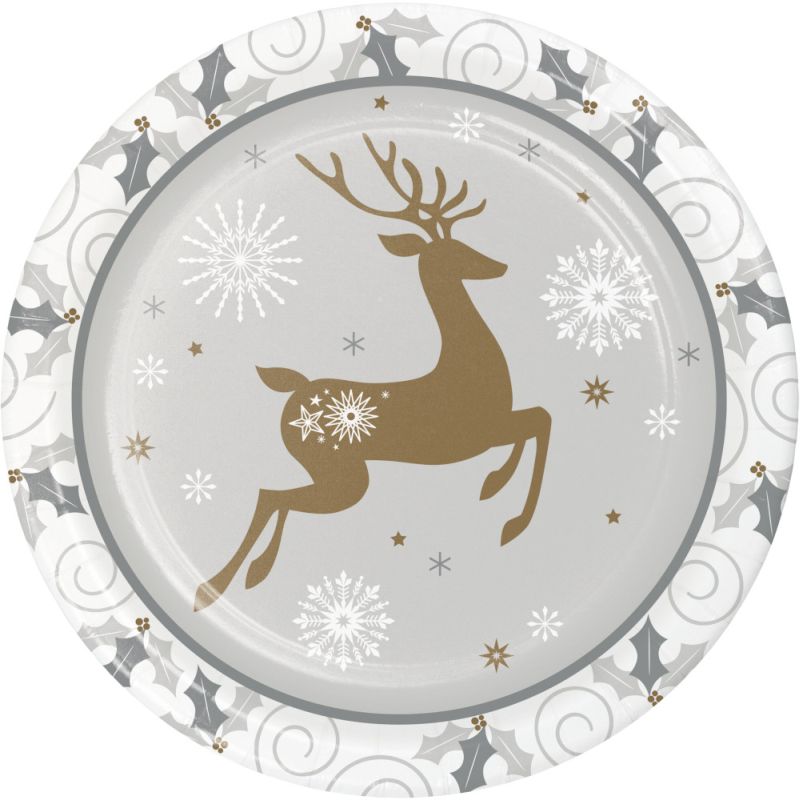 Opulent Reindeer 7inch Plates Party at Lewis Elegant Party Supplies
