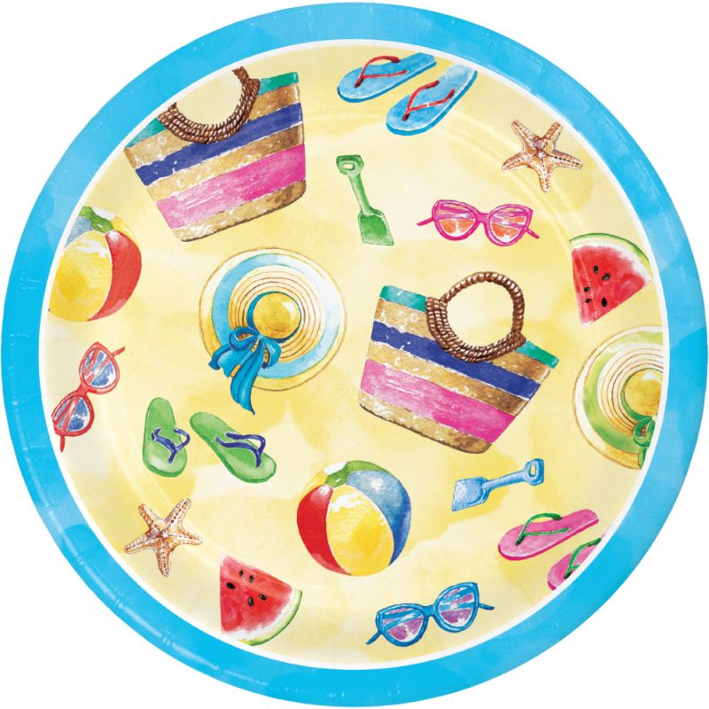 Beach Day 9inch Plates Party at Lewis Elegant Party Supplies, Plastic