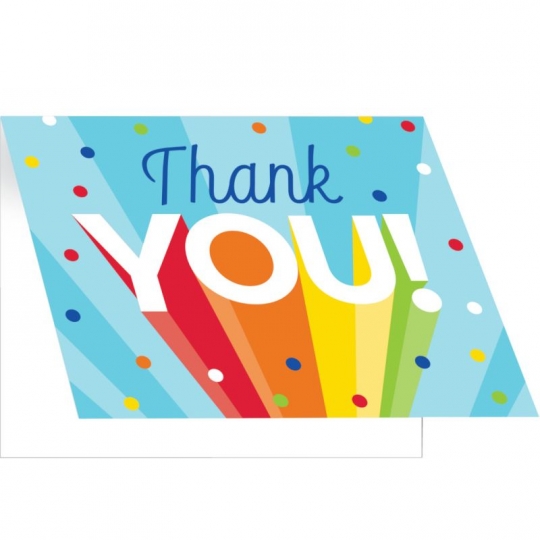 Rainbow Grad Foldover Thank You Cards: Party at Lewis Elegant Party  Supplies, Plastic Dinnerware, Paper Plates and Napkins
