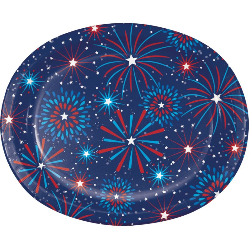Fireworks 12inch Oval Plates Party at Lewis Elegant Party Supplies