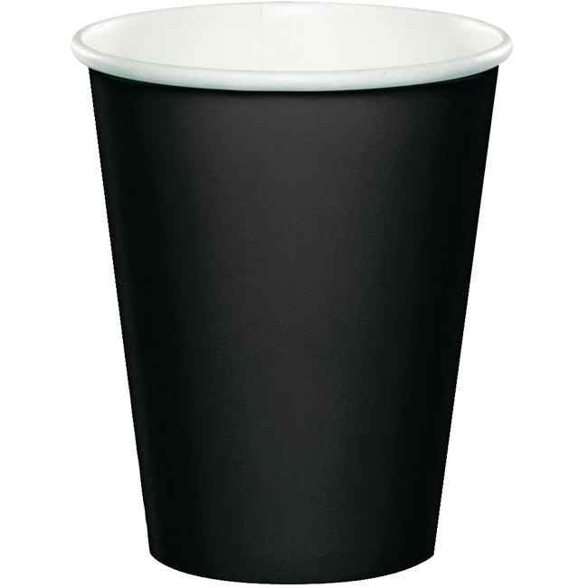 Black 9 oz Hot or Cold Paper Cups: Party at Lewis Elegant Party ...