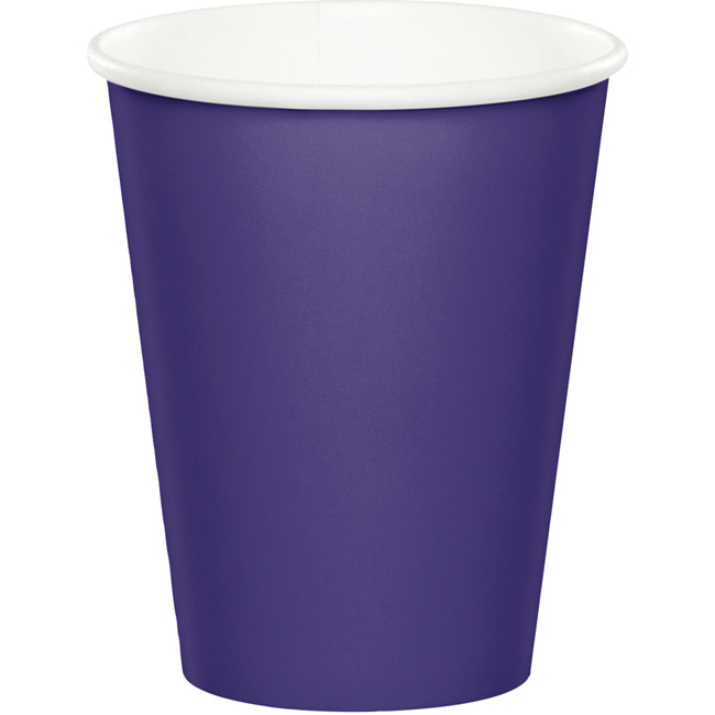 Purple 9 oz Hot or Cold Paper Cups: Party at Lewis Elegant Party ...