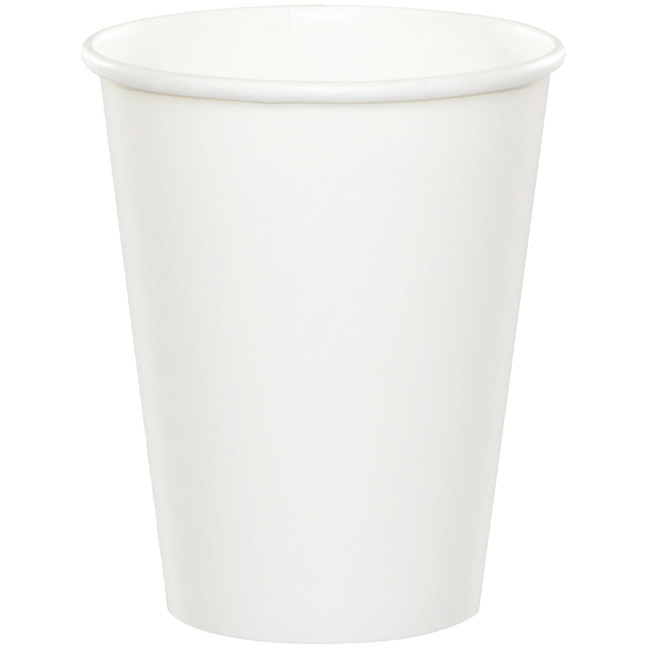 White 9 oz Hot or Cold Paper Cups: Party at Lewis Elegant Party ...
