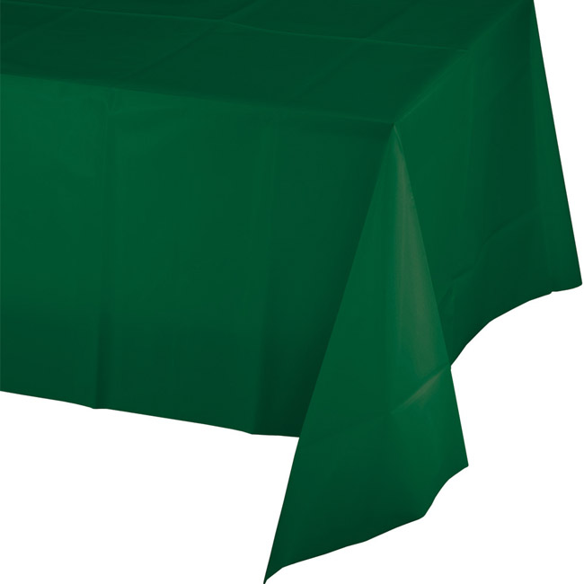 Hunter Green Plastic Banquet Tablecloth Party at Lewis