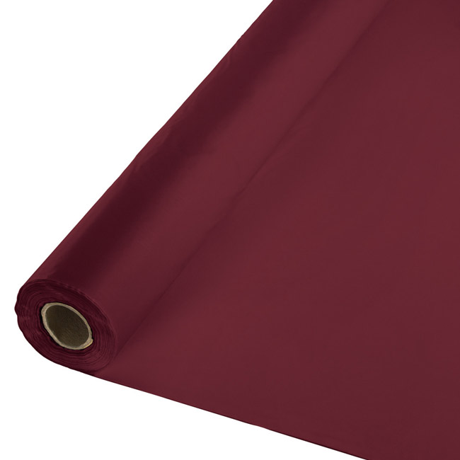 Burgundy Plastic Tablecloth 100foot Roll Party at Lewis Elegant Party