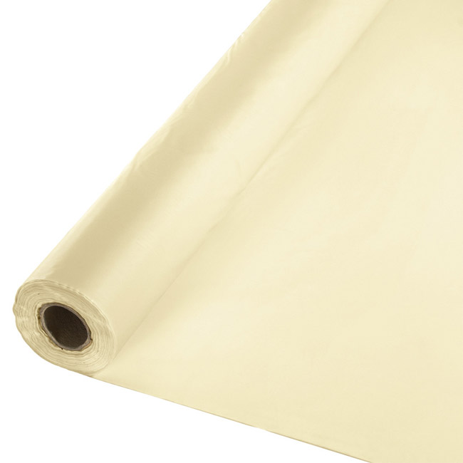 Ivory Plastic Tablecloth 100foot Roll Party at Lewis Elegant Party