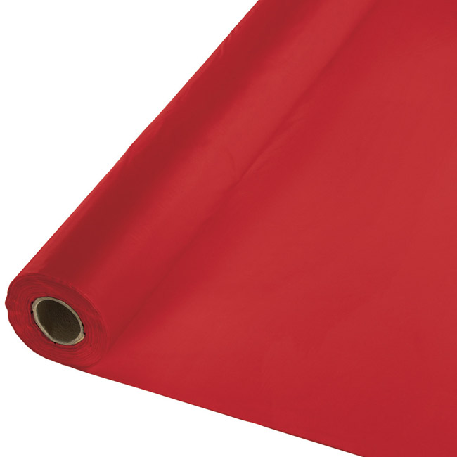 Red Plastic Tablecloth 100foot Roll Party at Lewis Elegant Party