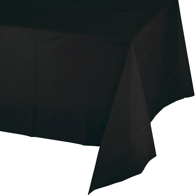 Black Plastic Banquet Tablecloth Party at Lewis Elegant Party Supplies