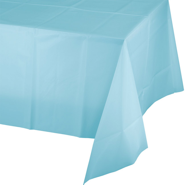 Pastel Blue Plastic Banquet Tablecloth Party at Lewis Elegant Party