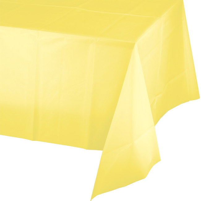 Yellow Plastic Banquet Tablecloth Party at Lewis Elegant Party