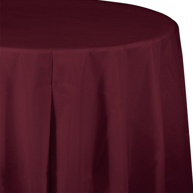 Burgundy Plastic Round Tablecloth Party at Lewis Elegant Party