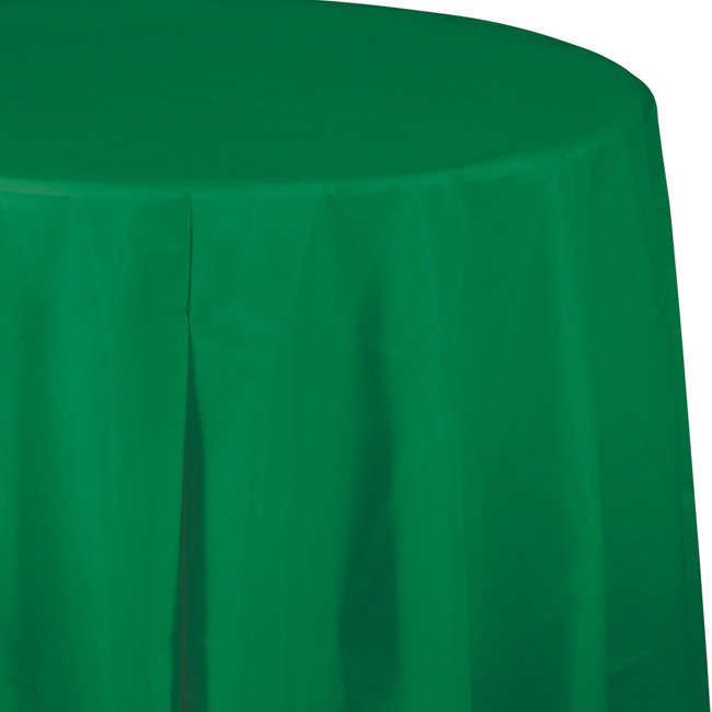 Green Plastic Round Tablecloth Party at Lewis Elegant Party Supplies
