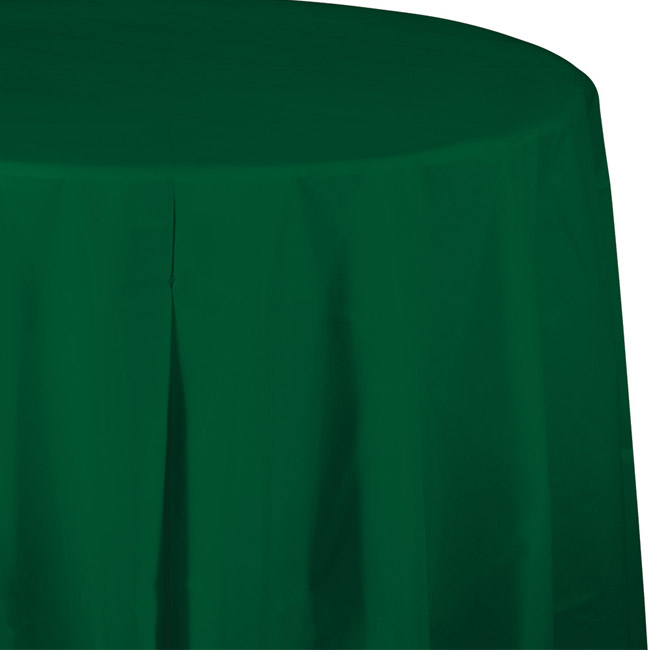 Hunter Green Plastic Round Tablecloth Party at Lewis