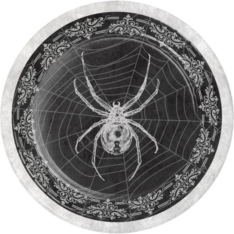 8 pack Halloween Witch's Crossing 7-inch Paper Plates 