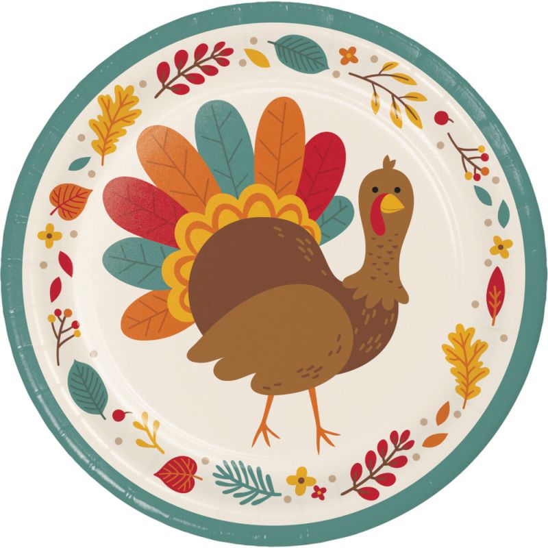 Tom Turkey 9-inch Plates: Party at Lewis Elegant Party Supplies ...