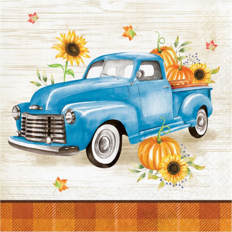 Autumn Harvest Truck Lunch Napkins Party at Lewis Elegant Party